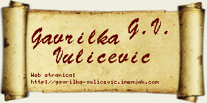 Gavrilka Vulićević vizit kartica